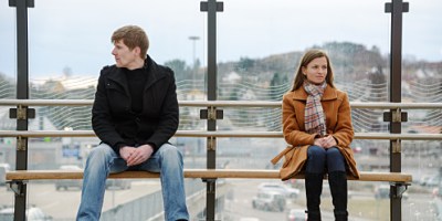 Friends at the bus stop on a Wednesday